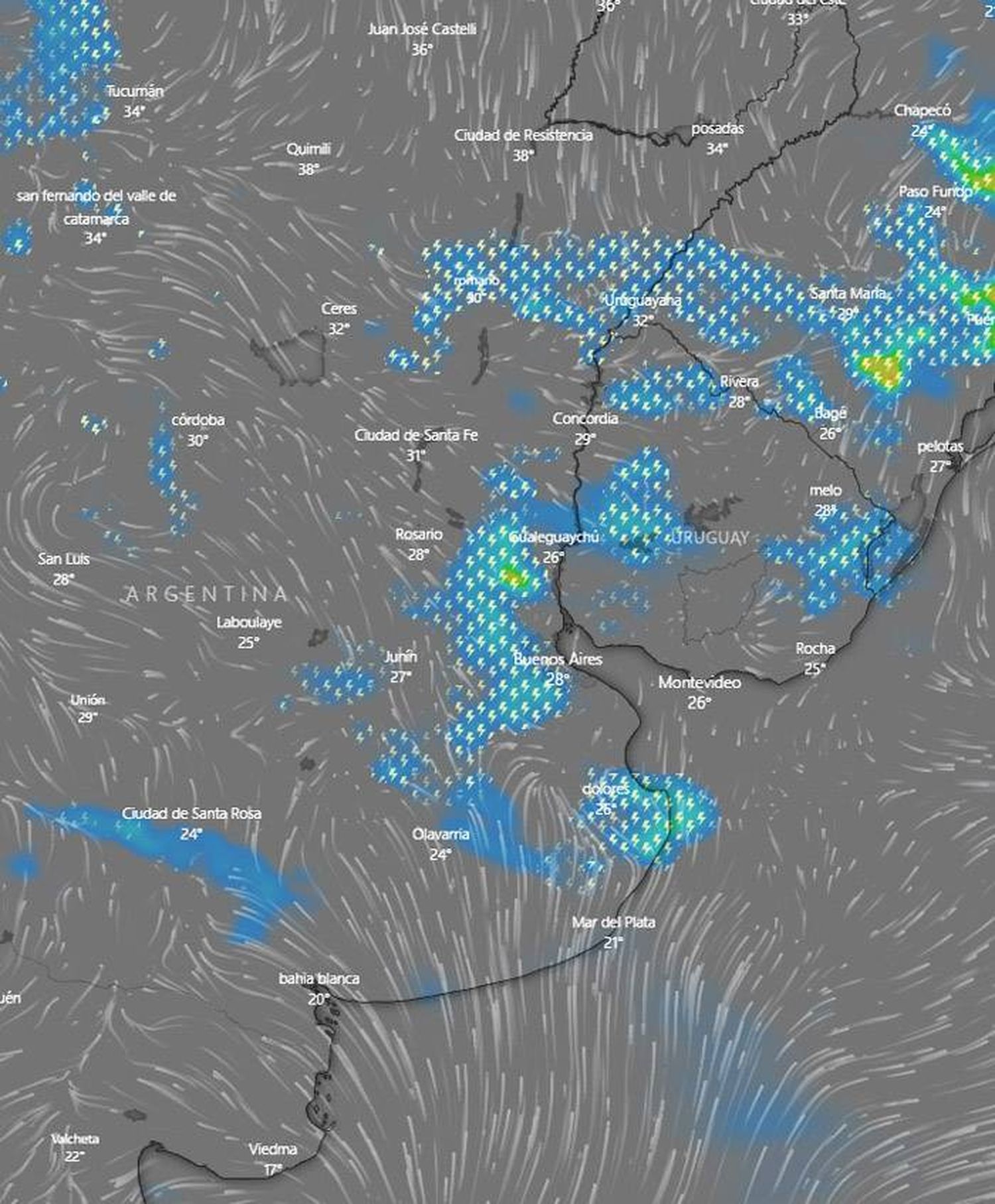 Alerta por tormentas  en Entre Ríos