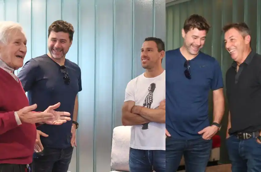 De recorrida por el Centro de Entrenamiento, Pochettino charló con Griffa, Maxi y Kudelka