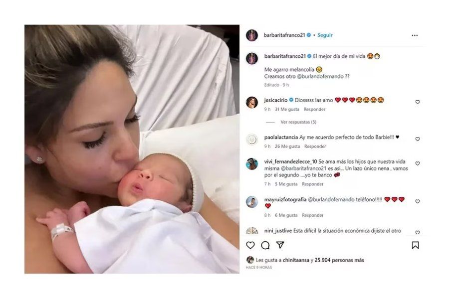 Barby Franco quiere tener un hijo más con Fernando Burlando: “¿Creamos otro?”