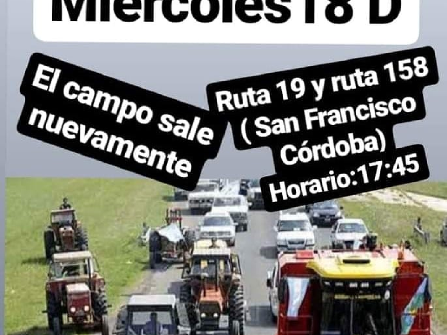 El campo sale a la ruta