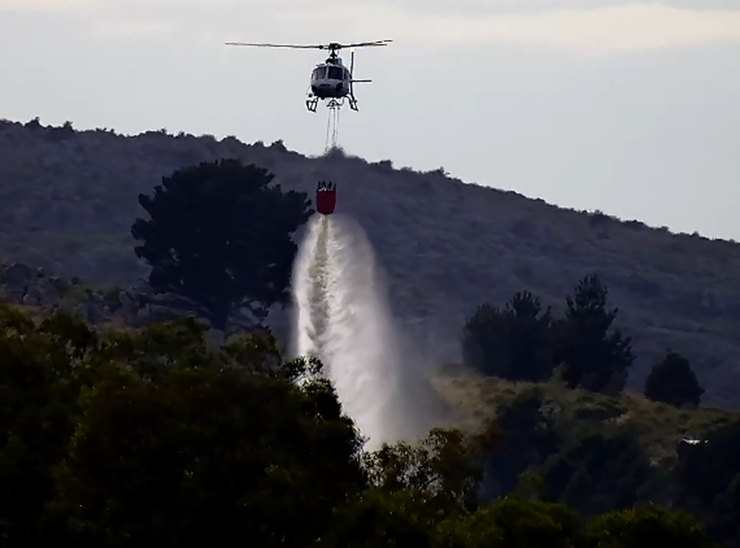 Tres helicópteros hidrantes de Provincia participaron del operativo