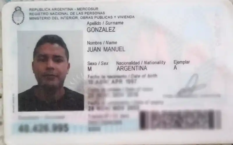 Encontraron la billetera de Juan Manuel González