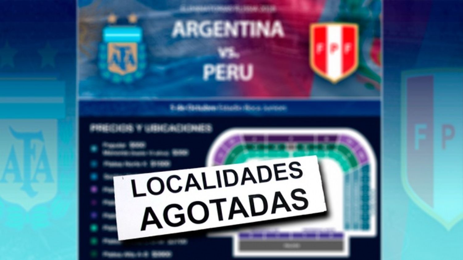 En 21 minutos se agotaron las populares para Argentina-Perú