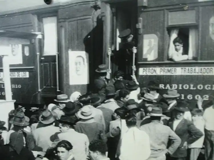 Imagen del tren utilizado por Juan Domingo Perón y Eva Perón