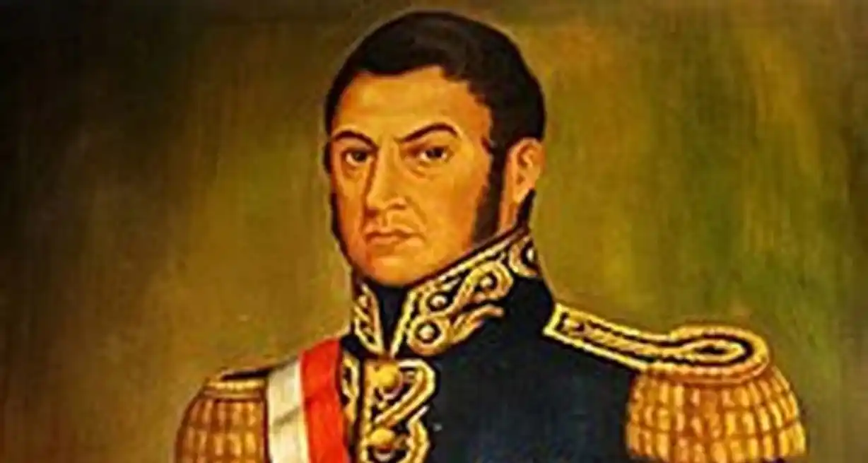 Pintura del general José de San Martín (detalle).