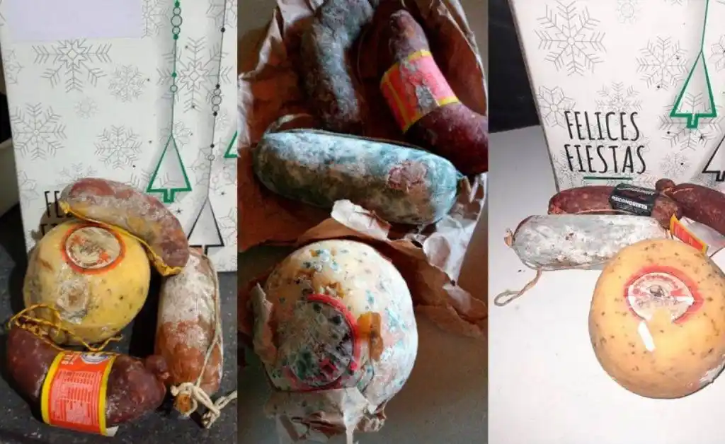 Trabajadores de Zárate recibieron la caja navideña con alimentos podridos