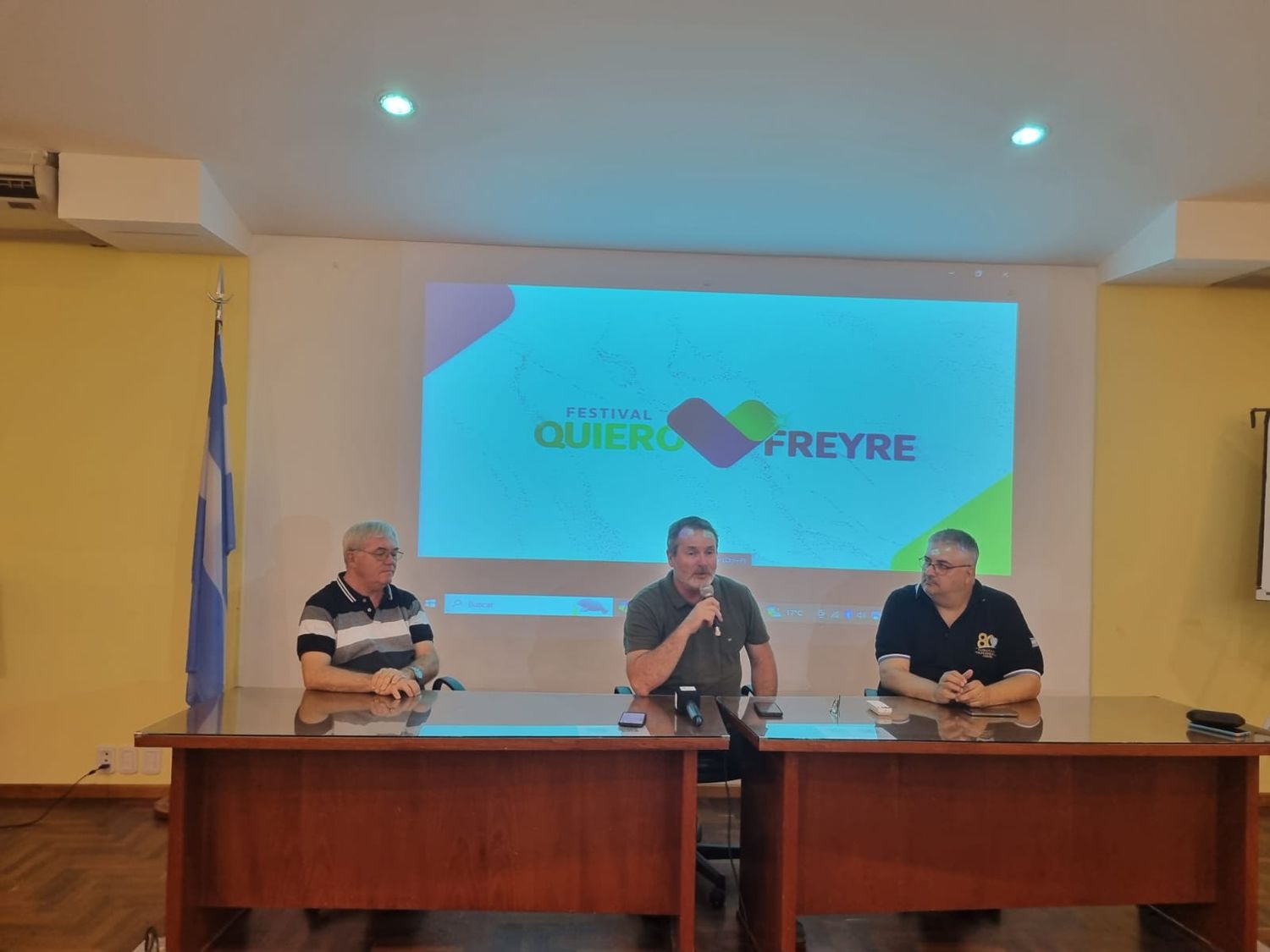 El intendente Germán Baldo, junto a Andrés Trosero y Jorge Olocco encabezó el lanzamiento de los eventos