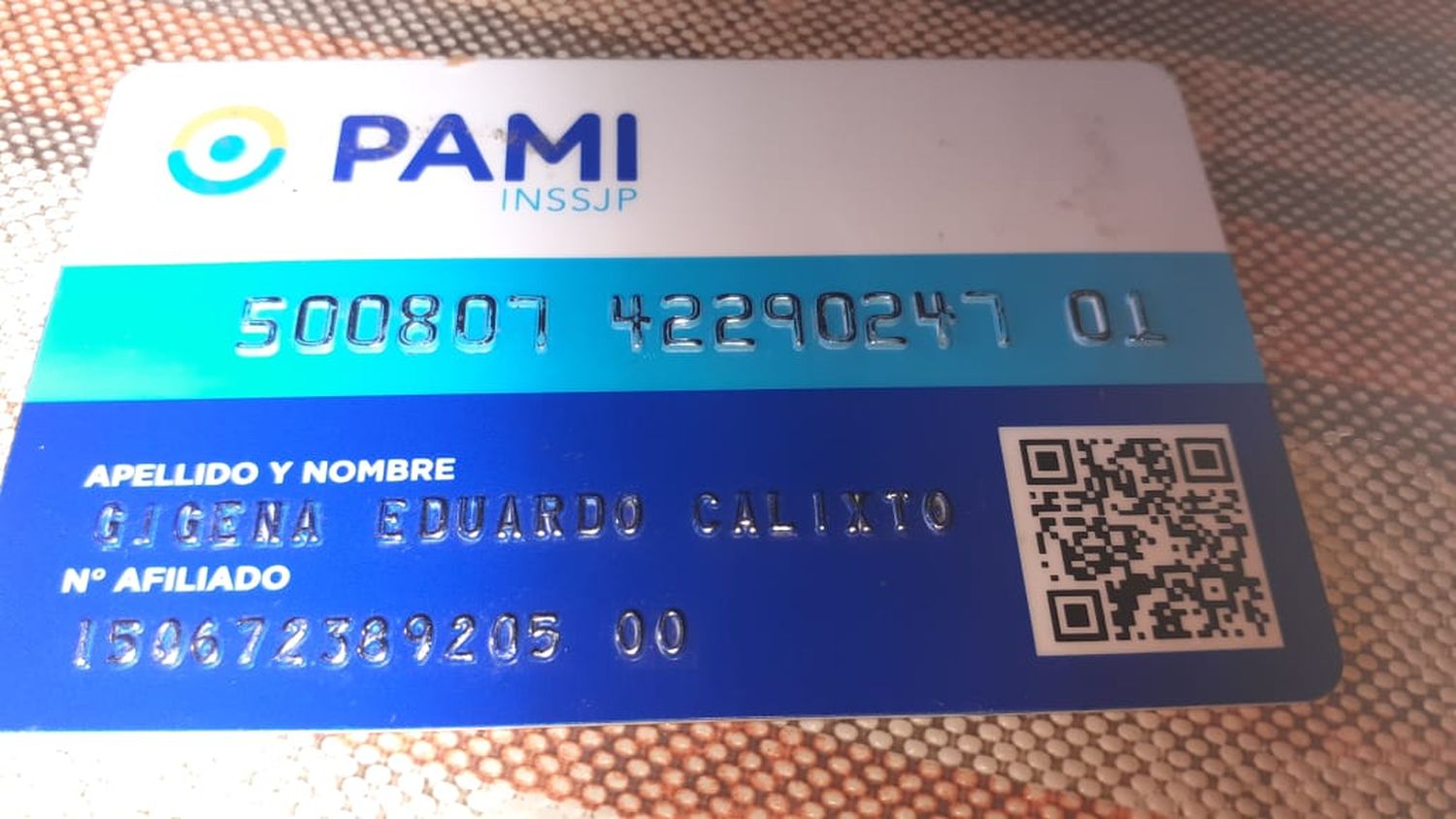 Encontraron carnet de Pami de Eduardo Gigena