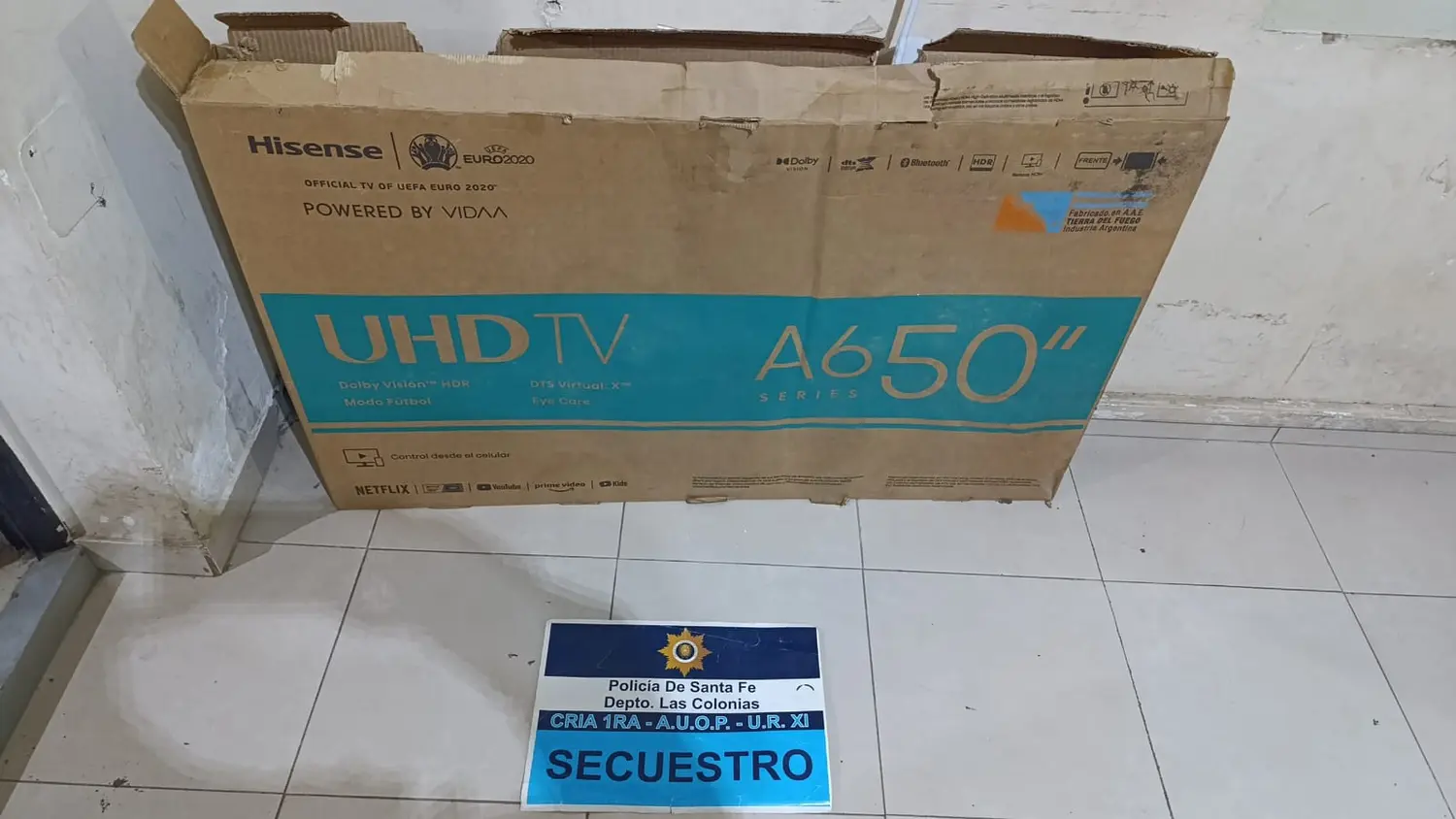 Recuperaron un televisor de 50 pulgadas robado en club céntrico de la ciudad de Esperanza