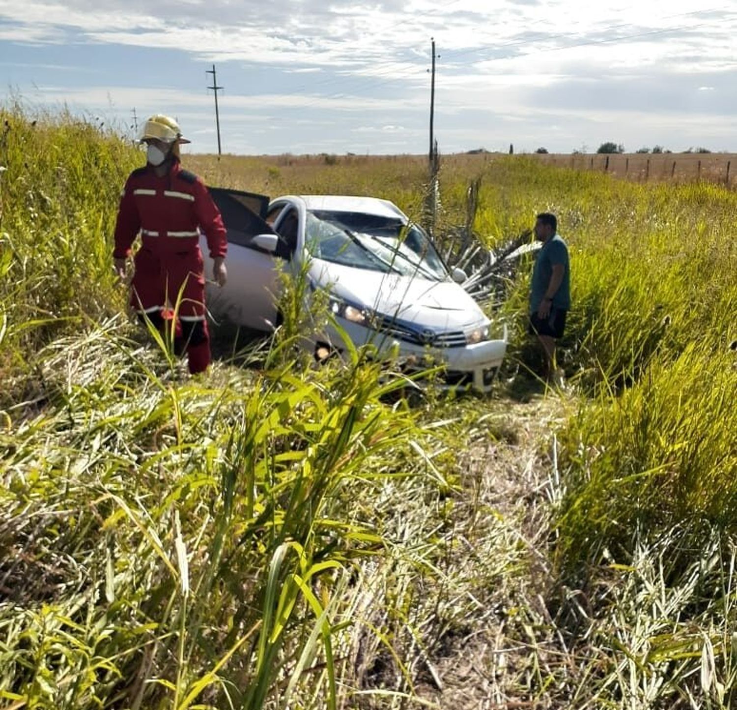 Despiste y vuelco en la Ruta 32