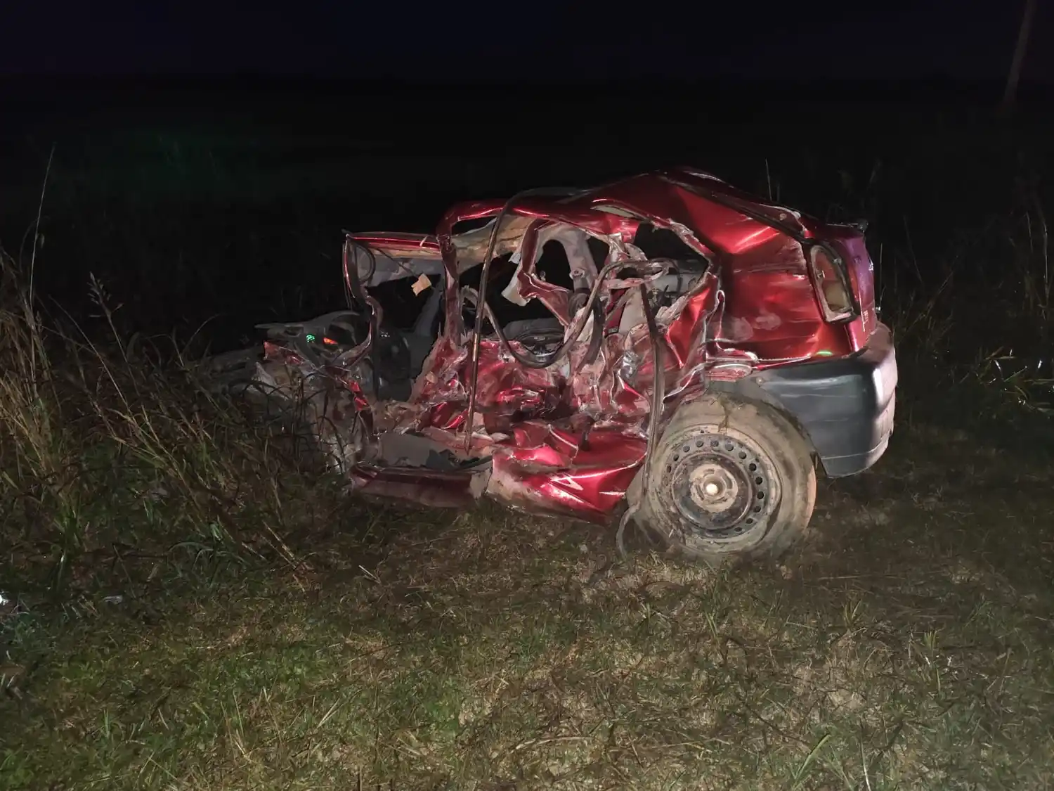 El Volkswagen Gol involucrado en el accidente.