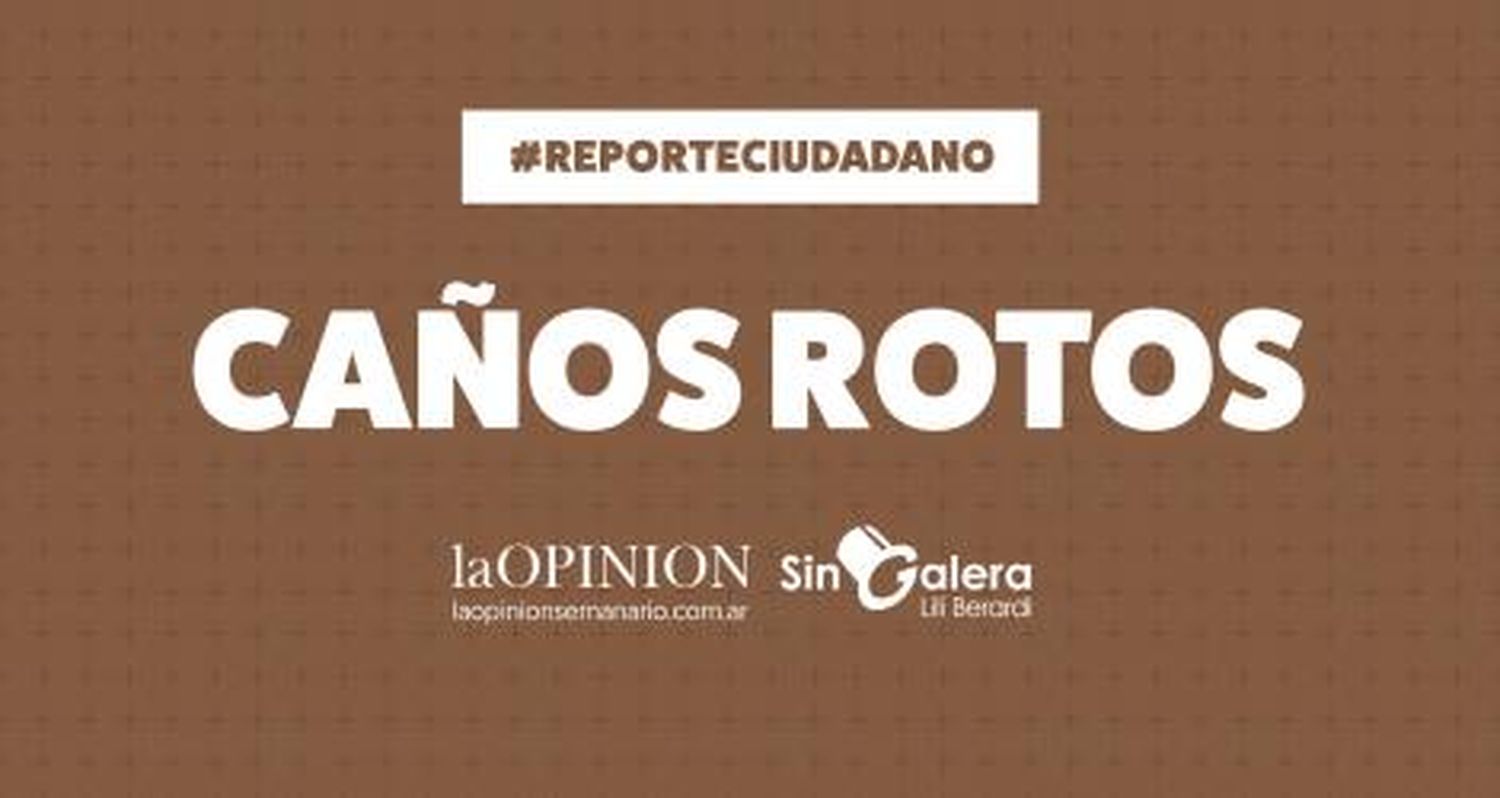 Caño Roto: Se rompió uno de agua potable e impiden arreglarlo