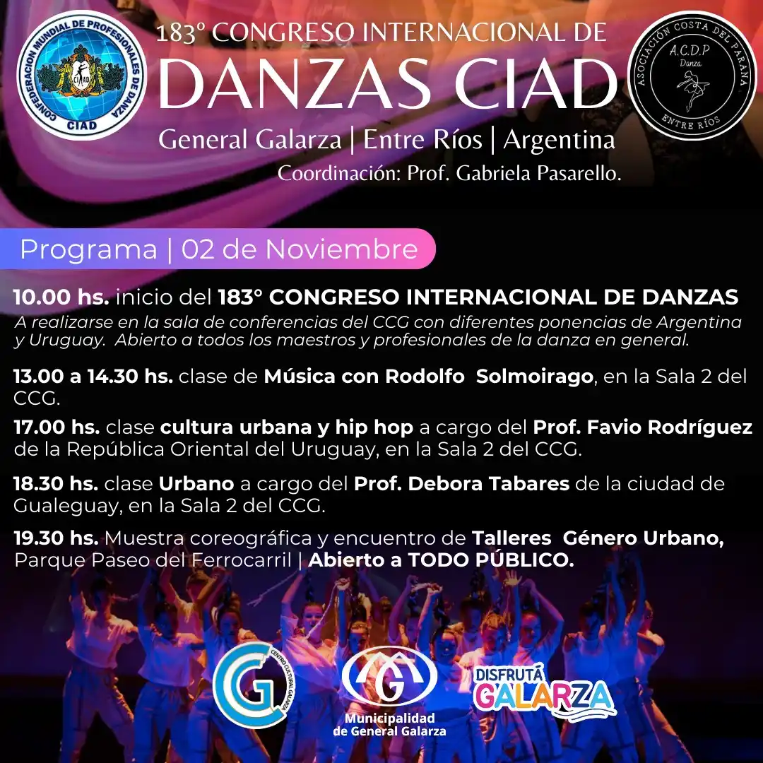 General Galarza: Se realizará el 183º Congreso Internacional de Danzas