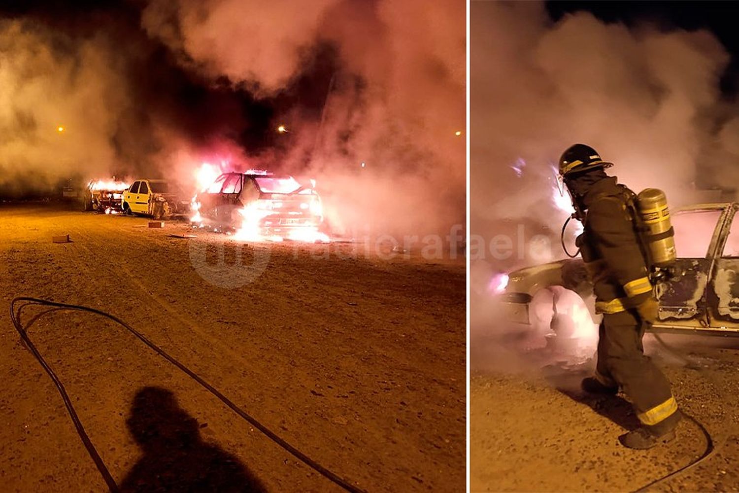 Incendiaron tres automóviles abandonados en barrio Martín Fierro: presumen que fue intencional