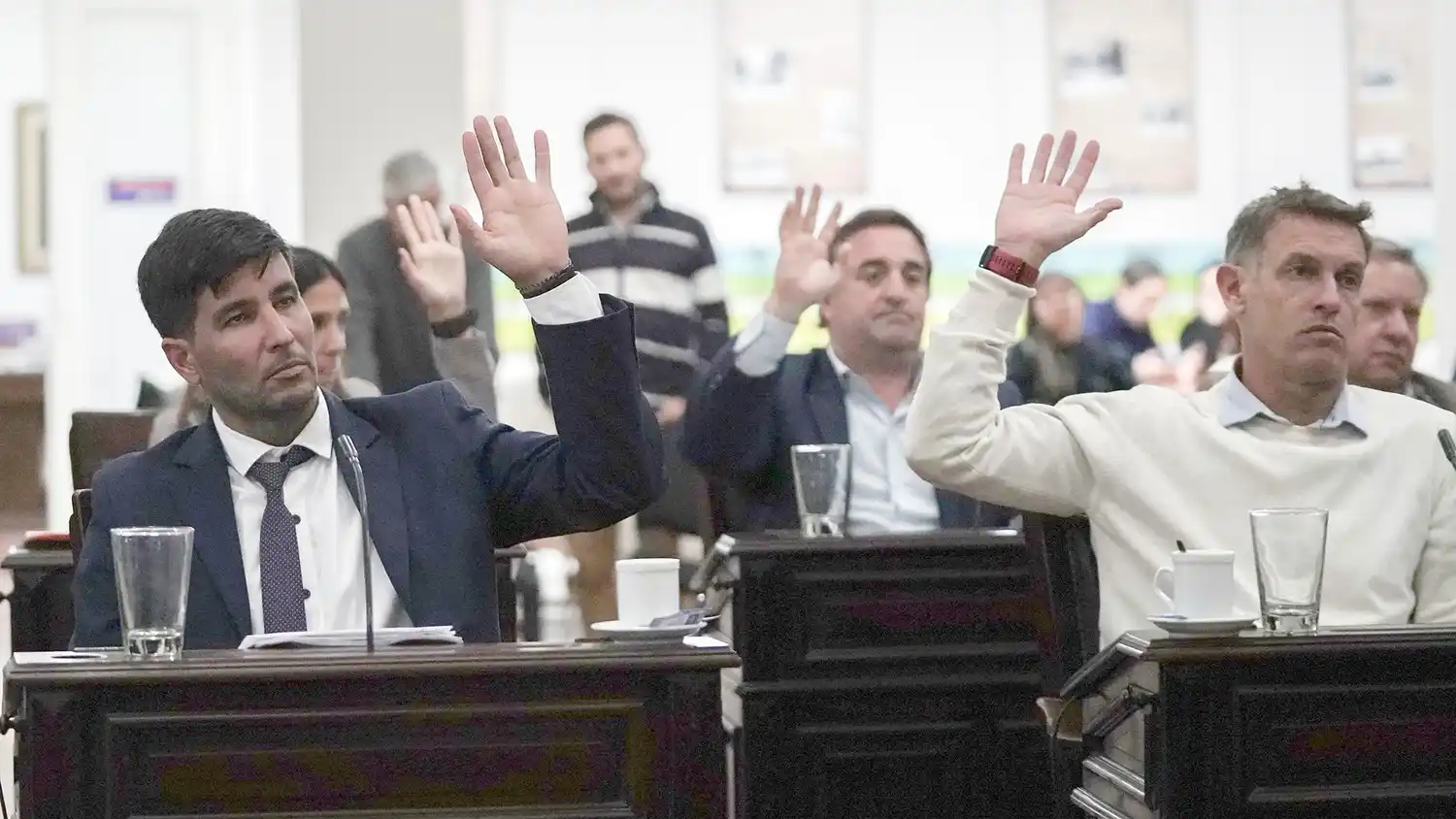 Aval del Concejo Deliberante. Rodrigo Irigoyen, Guillermo Sánchez y Juan Pablo De La Hera