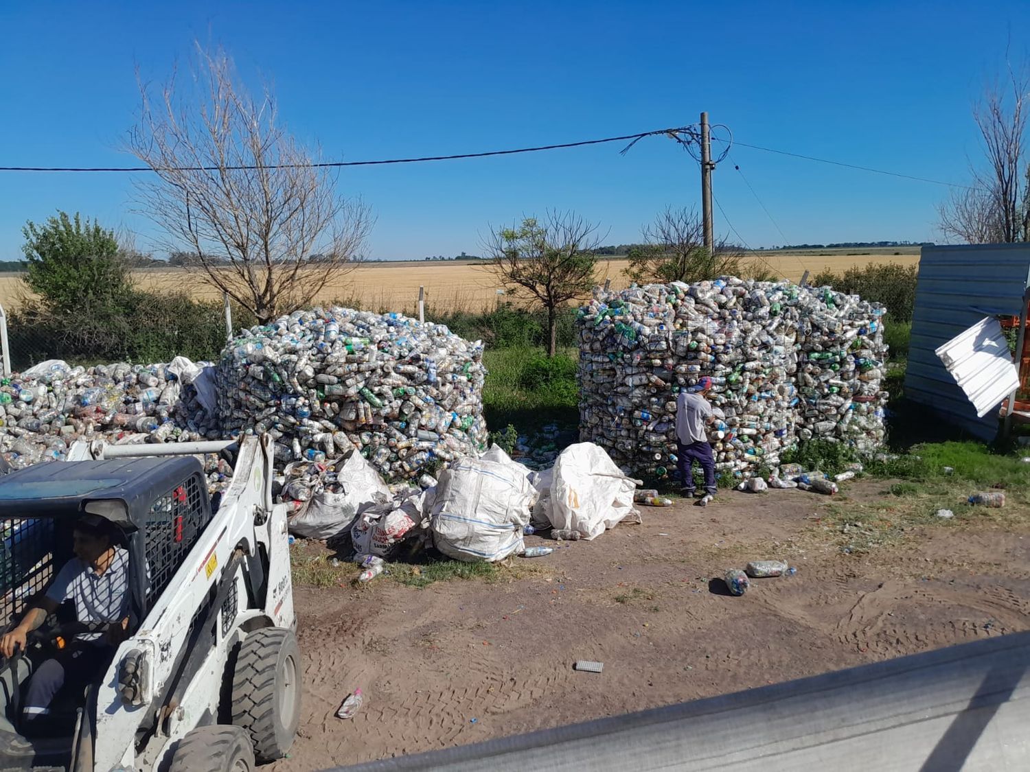 Cientos de ecobotellas con destino a transformarse en ecojuegos para la ciudad.