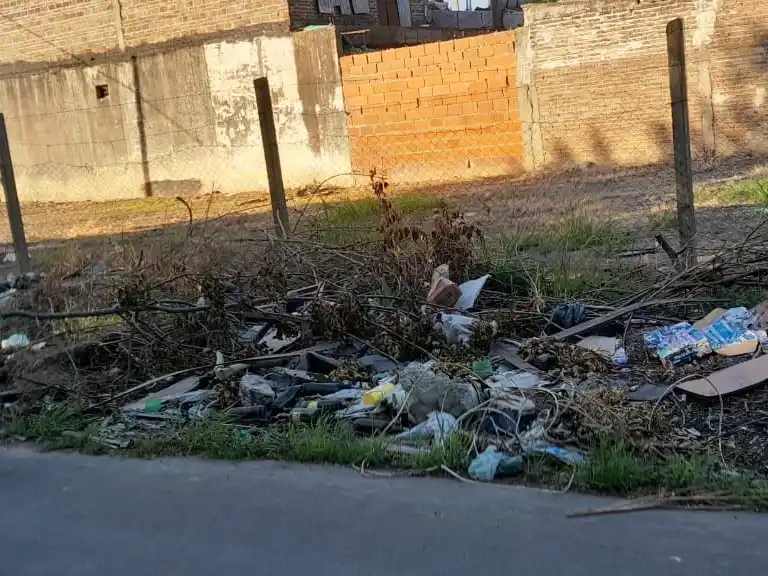Quejas por basura en un terreno de calle Magliotti