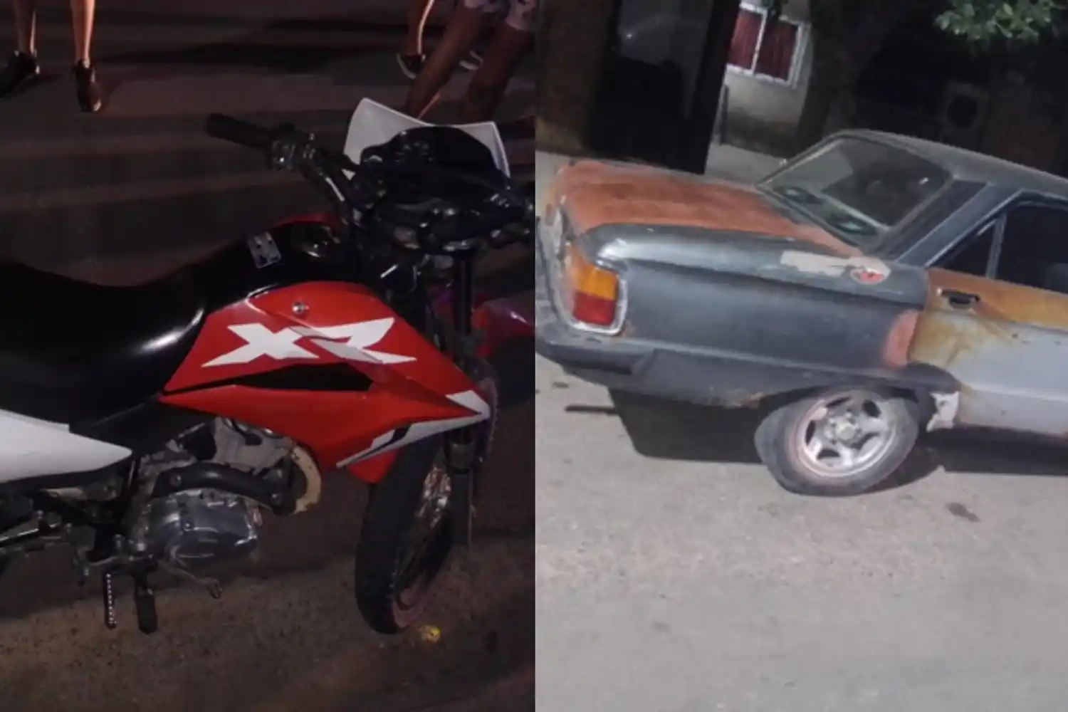 Se recupera en el Hospital motociclista que chocó contra un Falcon estacionado