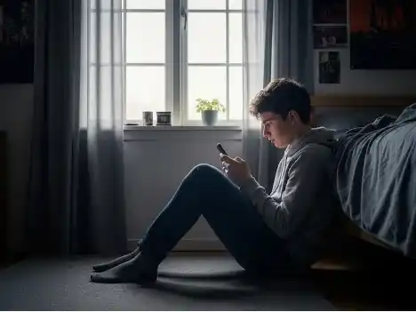 Sin despegar. Los adolescentes pueden pasar horas con un celular