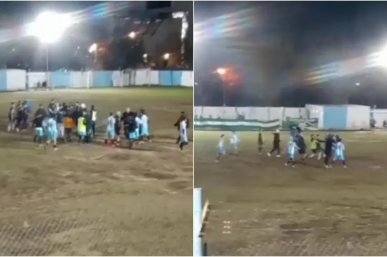 Los jugadores se tomaron a golpes de puño y el partido debió ser suspendido