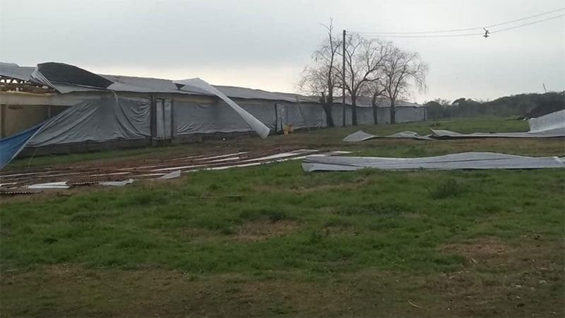 Un violento temporal produjo destrozos en Gilbert y Basavilbaso