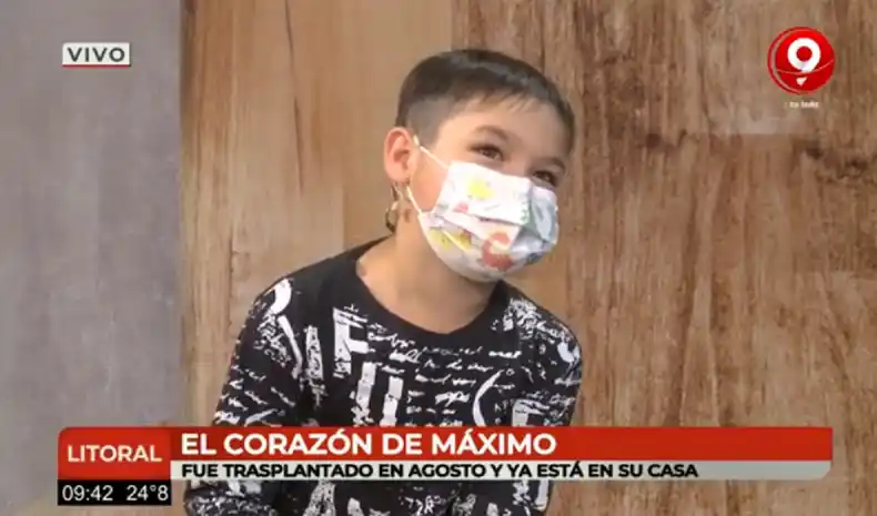 El corazón de Máximo, el niño de Gualeguay trasplantado