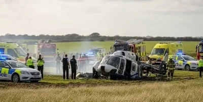 Reino Unido: tres muertos tras desplomarse un helicóptero en clase de vuelo