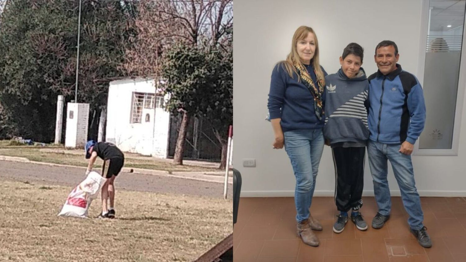 Francisco, el nene de Elortondo que limpió una plaza para poder jugar y fue reconocido por su gran actitud ciudadana