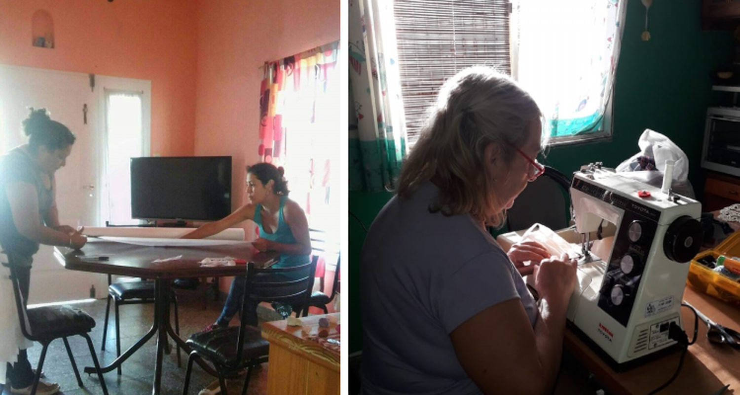 Solidaridad: vecinas confeccionan barbijos y camisolines para instituciones en San Pedro y Gobernador Castro