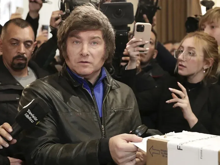 Javier Milei en 2023, durante las últimas elecciones en las que eligió legisladores nacionales.