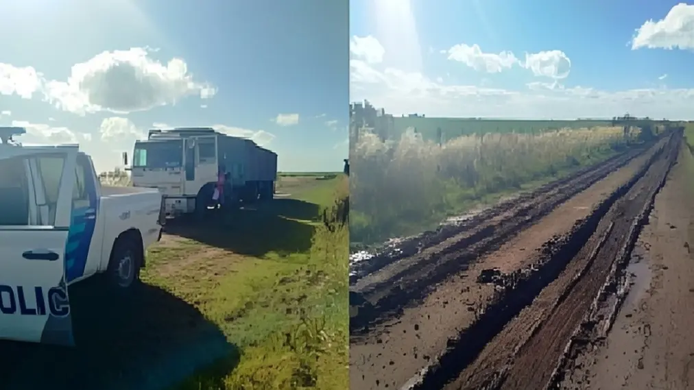 Causó daños en un camino rural