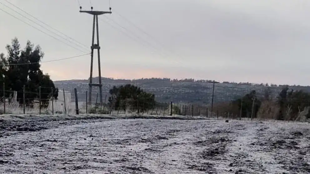 La localidad bonaerense de Ayacucho, de blanco por la nieve