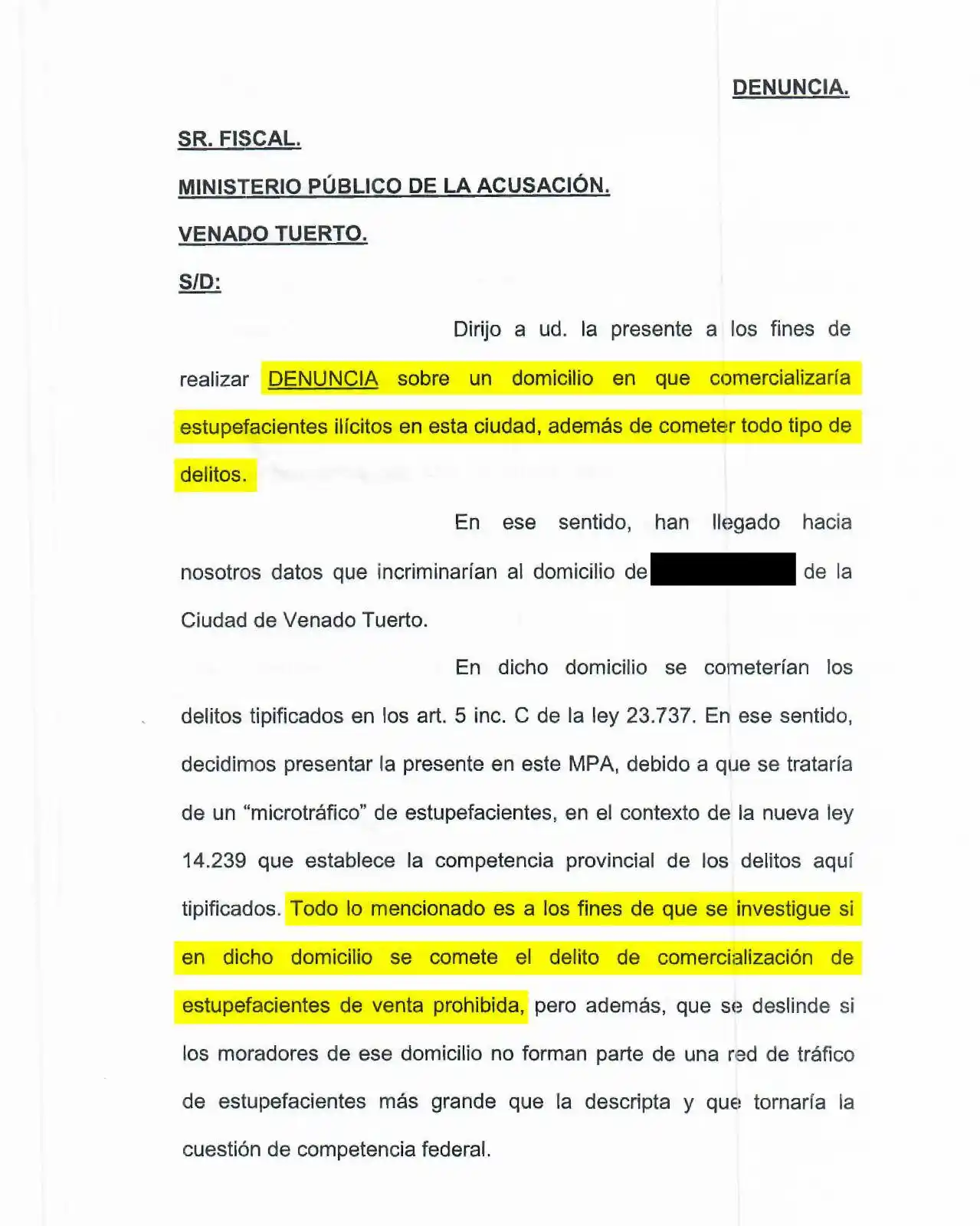 Denuncia Di Gregorio