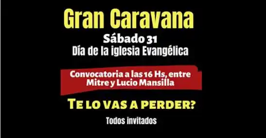 Por el Día de la Iglesia Evangélica, hay caravana