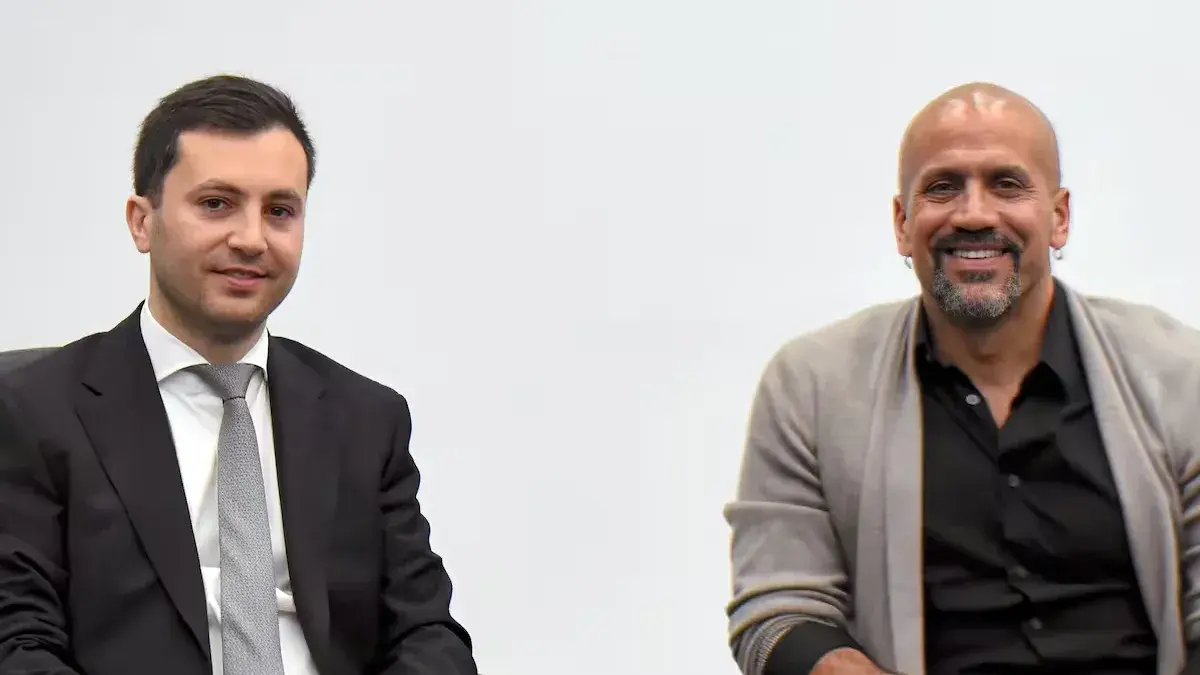 Stefano Di Carlo y Juan Sebastián Verón se reunieron este mediodía en el Monumental