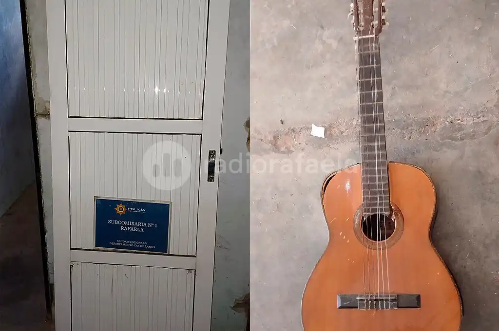 Sospechoso: caminando con una puerta y una guitarra que ¿encontró en un contenedor?
