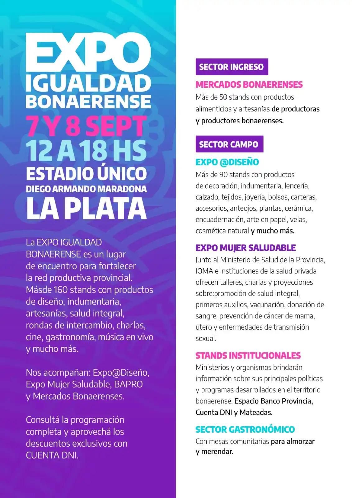 Charlas y stands.