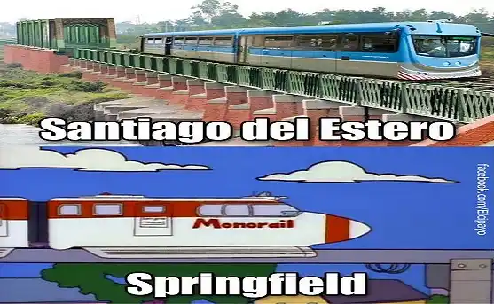 Santiago del Estero: Comparan el "Tren al Desarrollo" de Zamora con el Monorriel de Los Simpsons