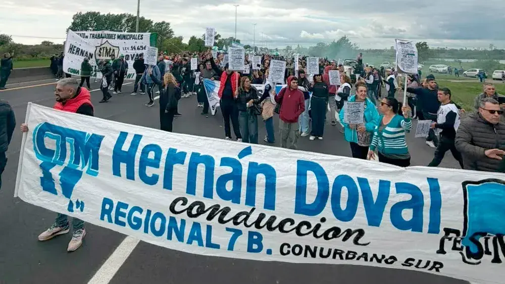 Una protesta de trabajadores municipales.