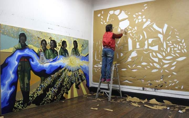 "Enfermeras de Malvinas", el mural artístico que se está pintando en Avellaneda
