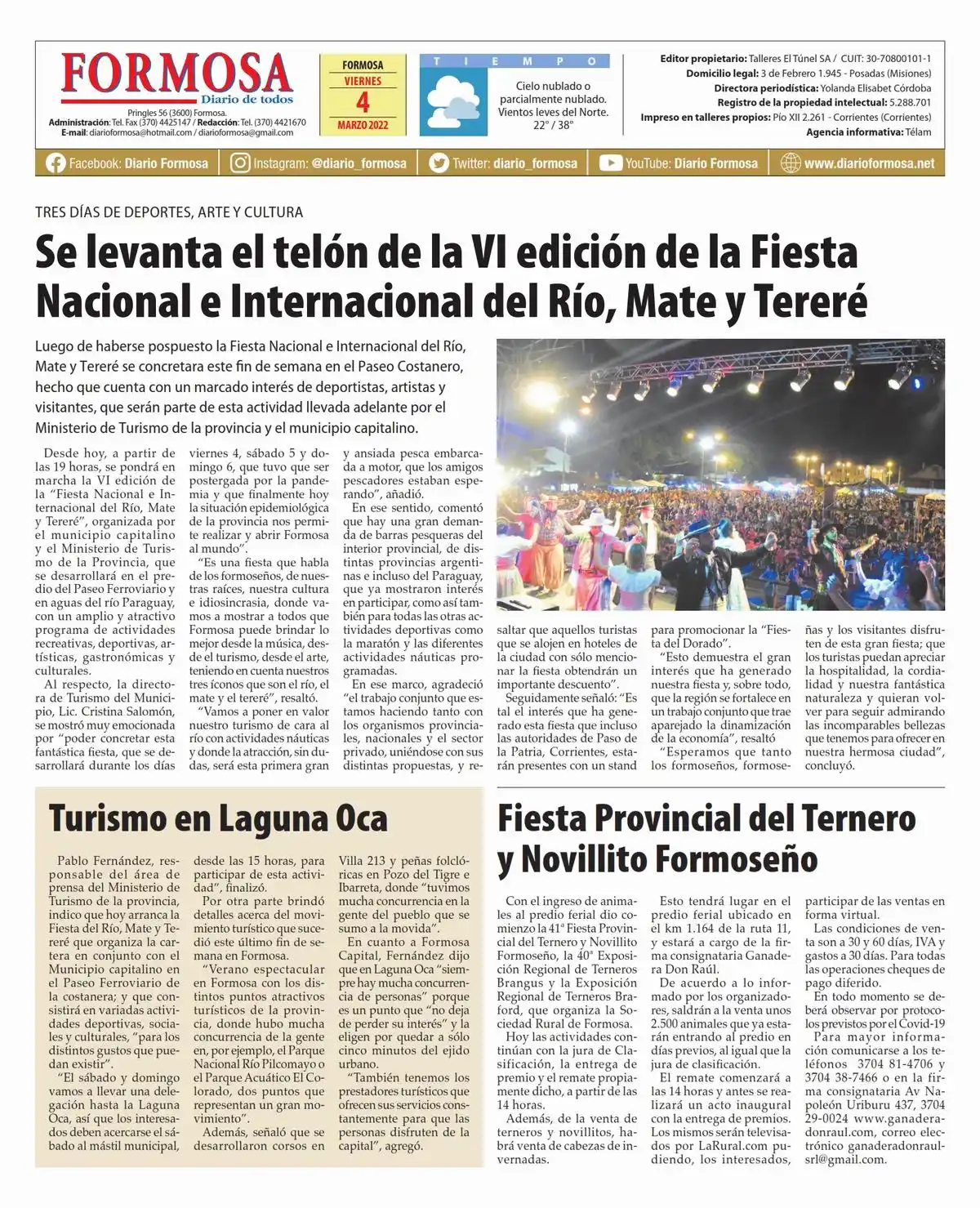 Tapa y Contratapa 4 de marzo de 2022