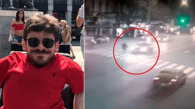 Video: una delivery cruzó en rojo y fue atropellada por el youtuber Franco Rinaldi