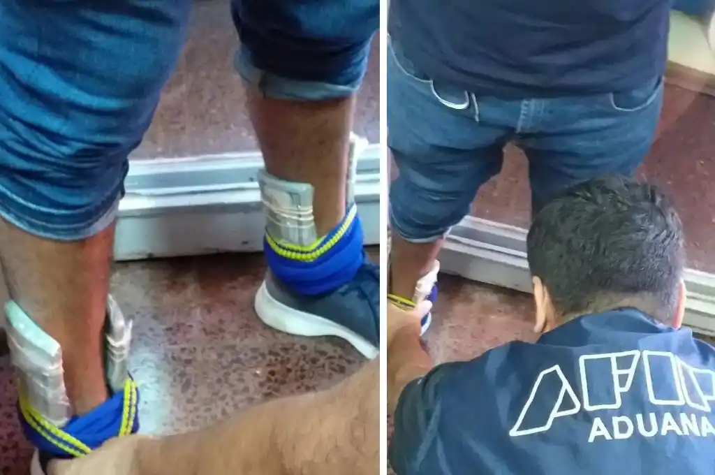 Insólito: quiso salir de Argentina con US$ 40.000 ocultos en sus medias