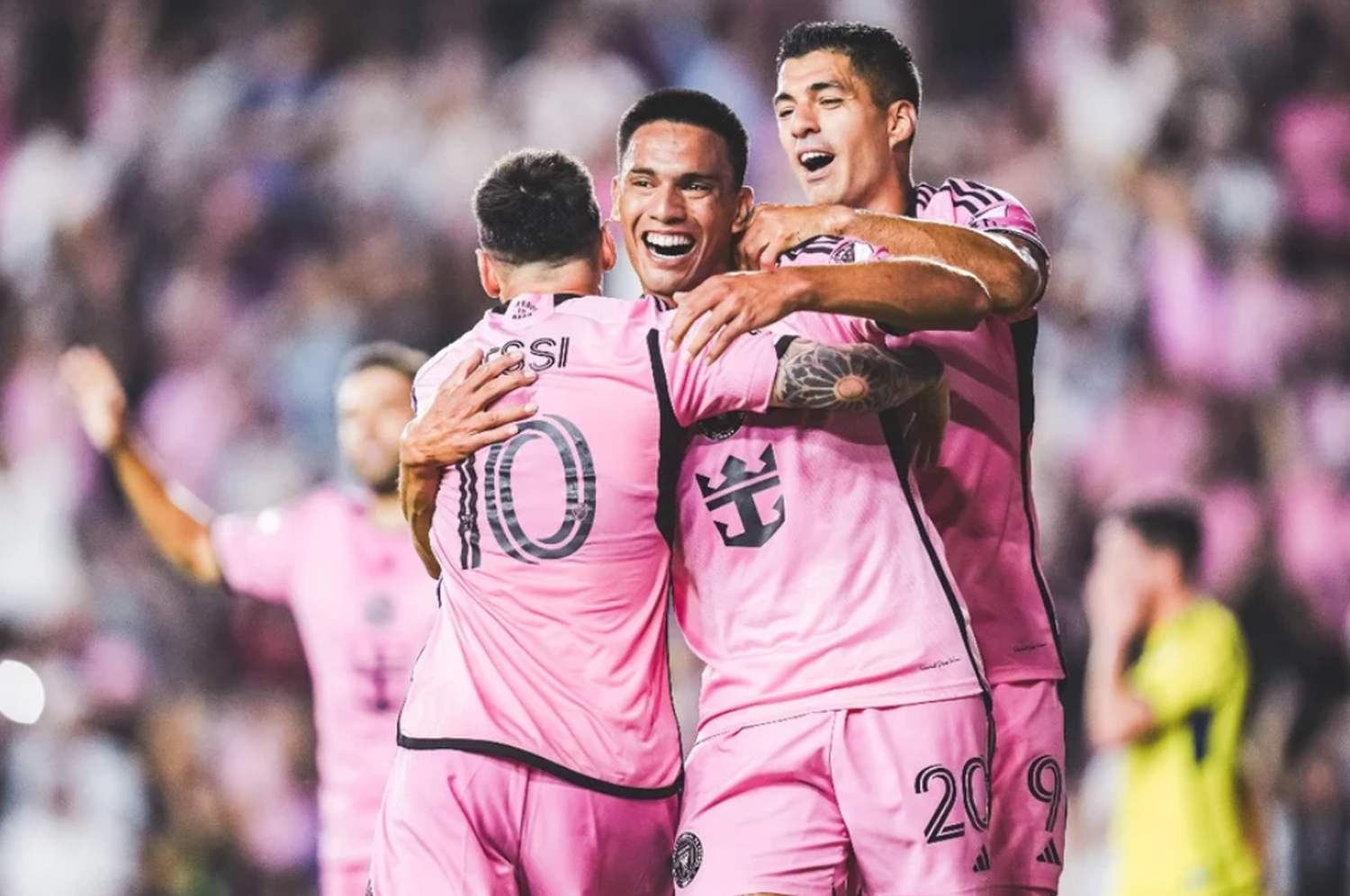 Festejo de Lionel Messi del segundo gol del Inter Miami ante Nashville. Foto: INTER MIAMI.