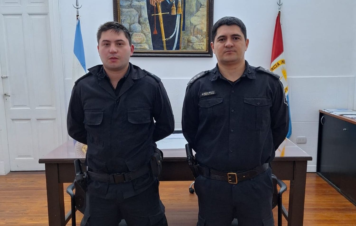 El inspector Gustavo Borovac y el oficial Milton Snaider.