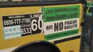 La línea 60 no cobrará boleto de 7.00 a 10.00 por protesta de choferes