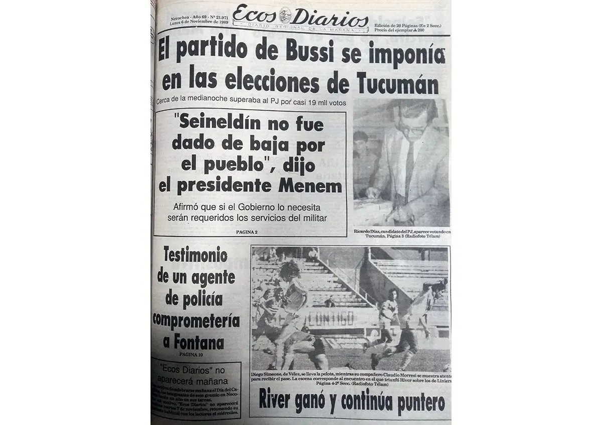 Lunes 6 de noviembre de 1989