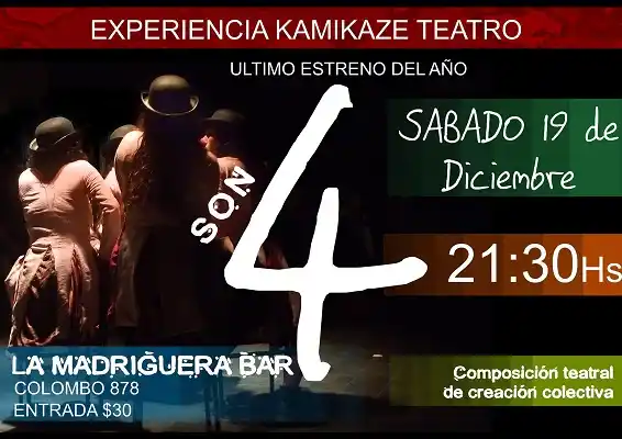 Esta noche: Experiencia Kamikaze presenta "Son 4"