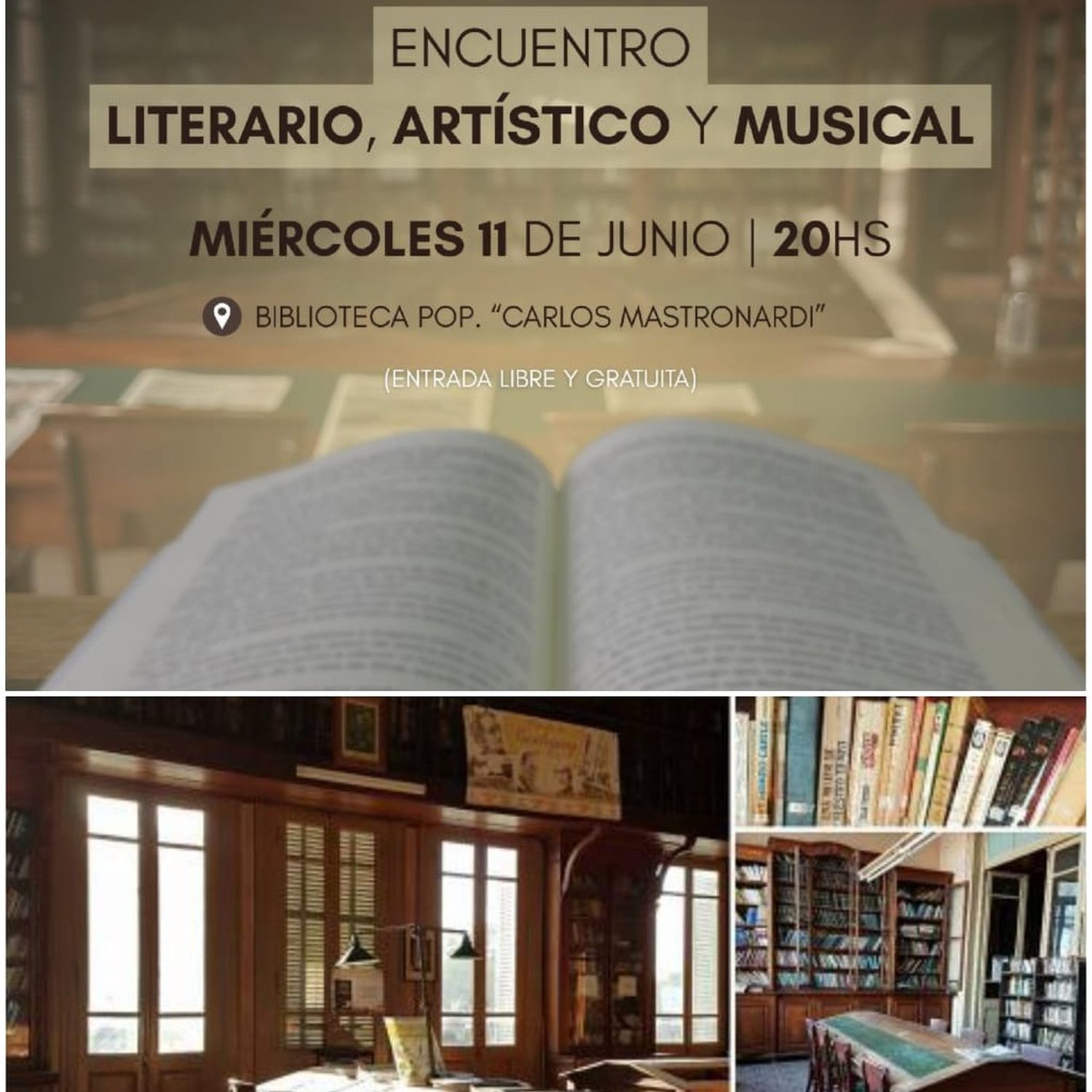Homenaje al Libro: encuentro literario, artístico y musical en la Biblioteca Popular