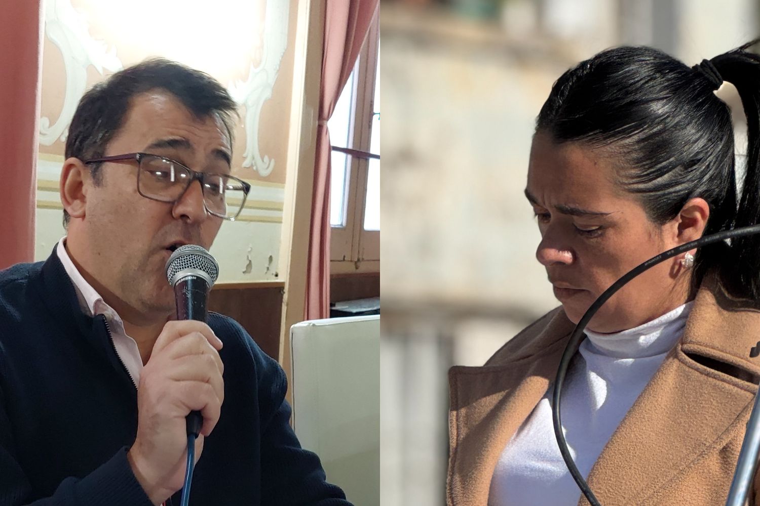 El concejal Martín Rivas y la subsecretaria de Género, Laura Monfasani.